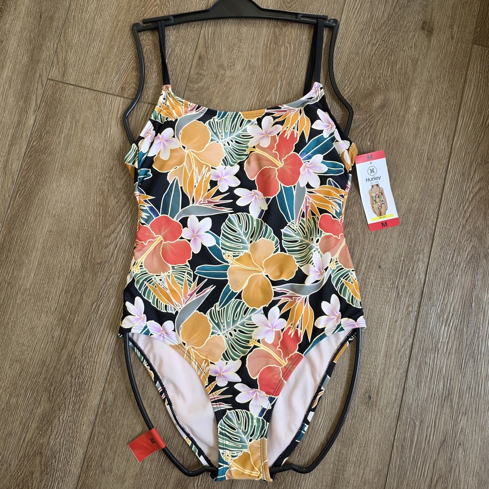 Hurley Floral One Piece Swimsuit - Black Multicolor